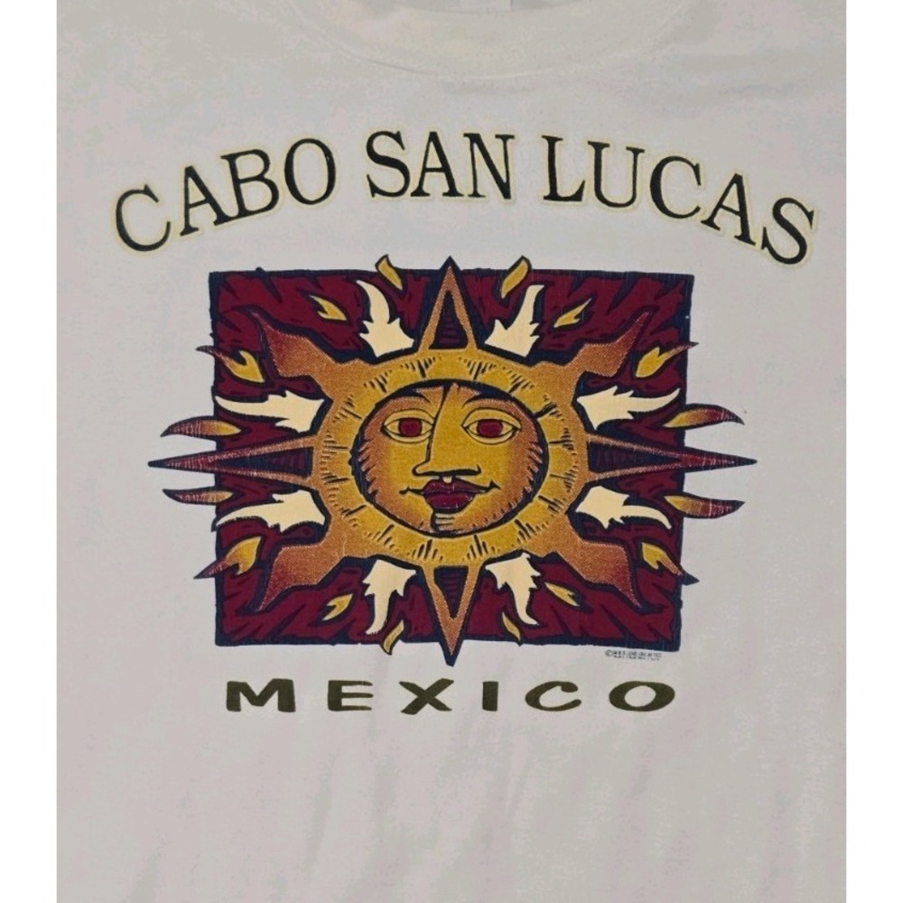 Vintage 90s Cabo San Lucas Mexico Sun T-Shirt XL Single Stitch Aloha Activewear - Picture 2 of 7